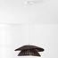 Natuurlijke hanglamp Osaka van bruin touw met wit armatuur