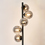 Lampadaire Tyson 5 lumières en noir et verre fumé