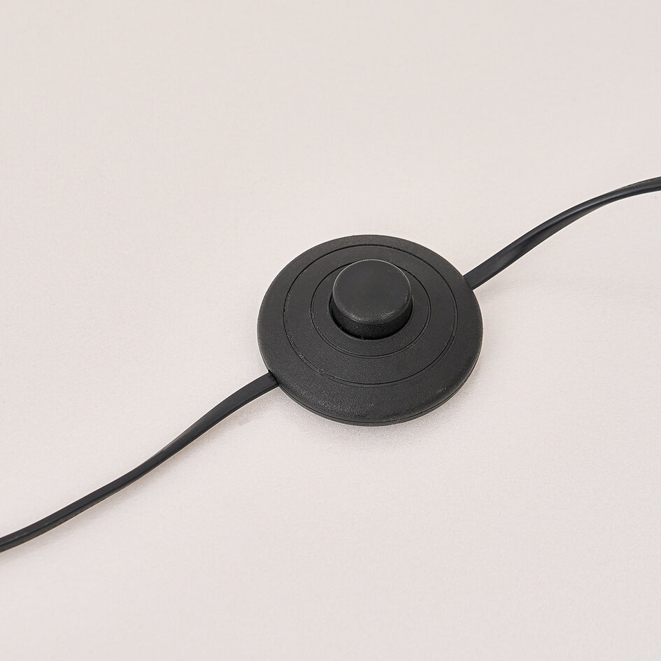 Vloerlamp Tyson zwart met smoke glas, 5-lichts