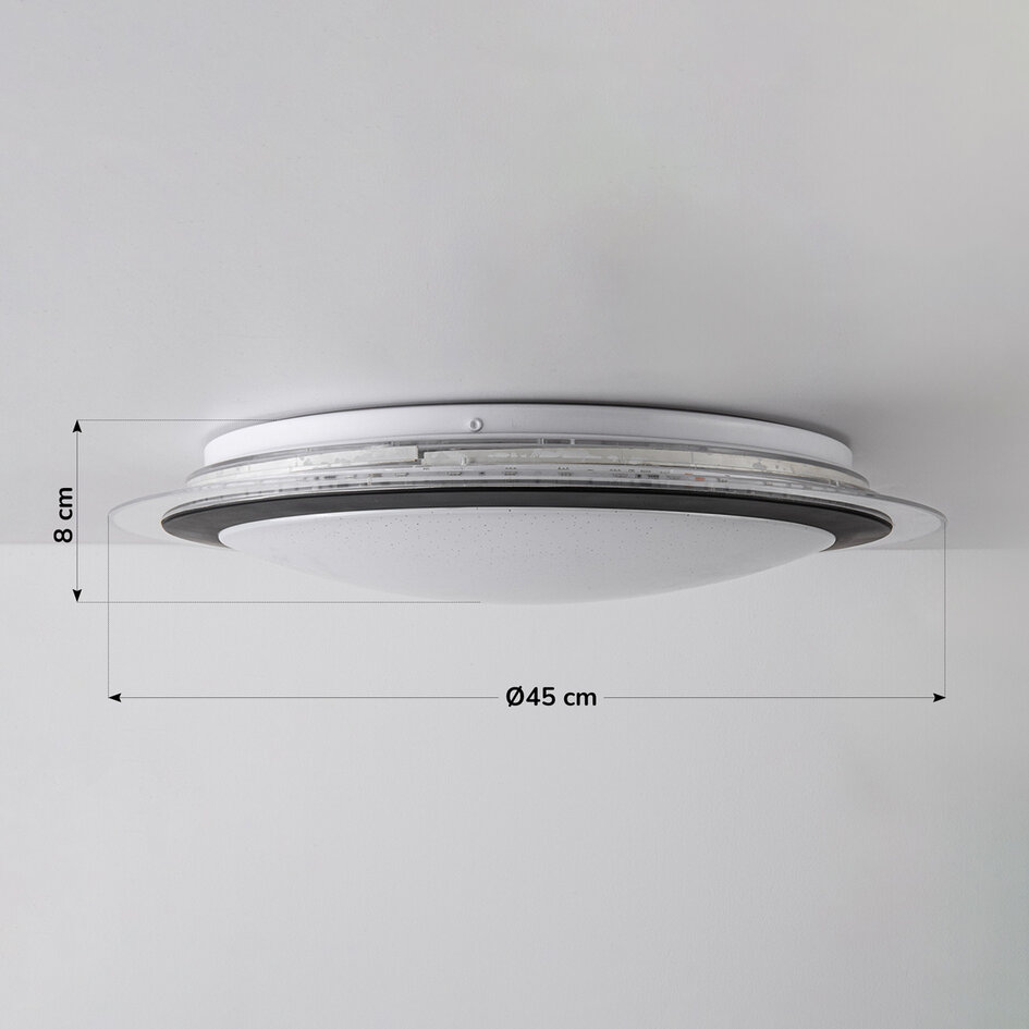 Plafondlamp Maisy met RGBW functie, afstandsbediening en geheugenfunctie
