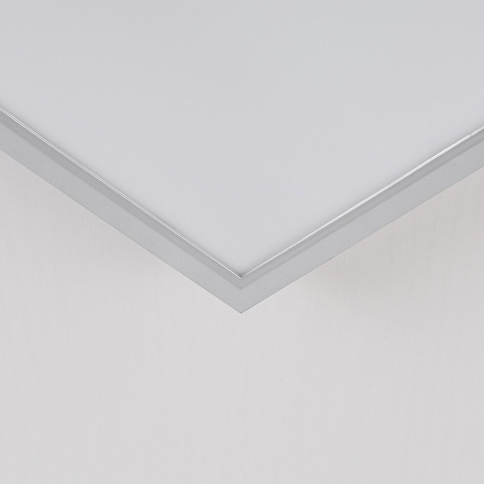 Plafonnier carré avec abat-jour blanc laiteux et LED à 3 niveaux de gradation - Joelle