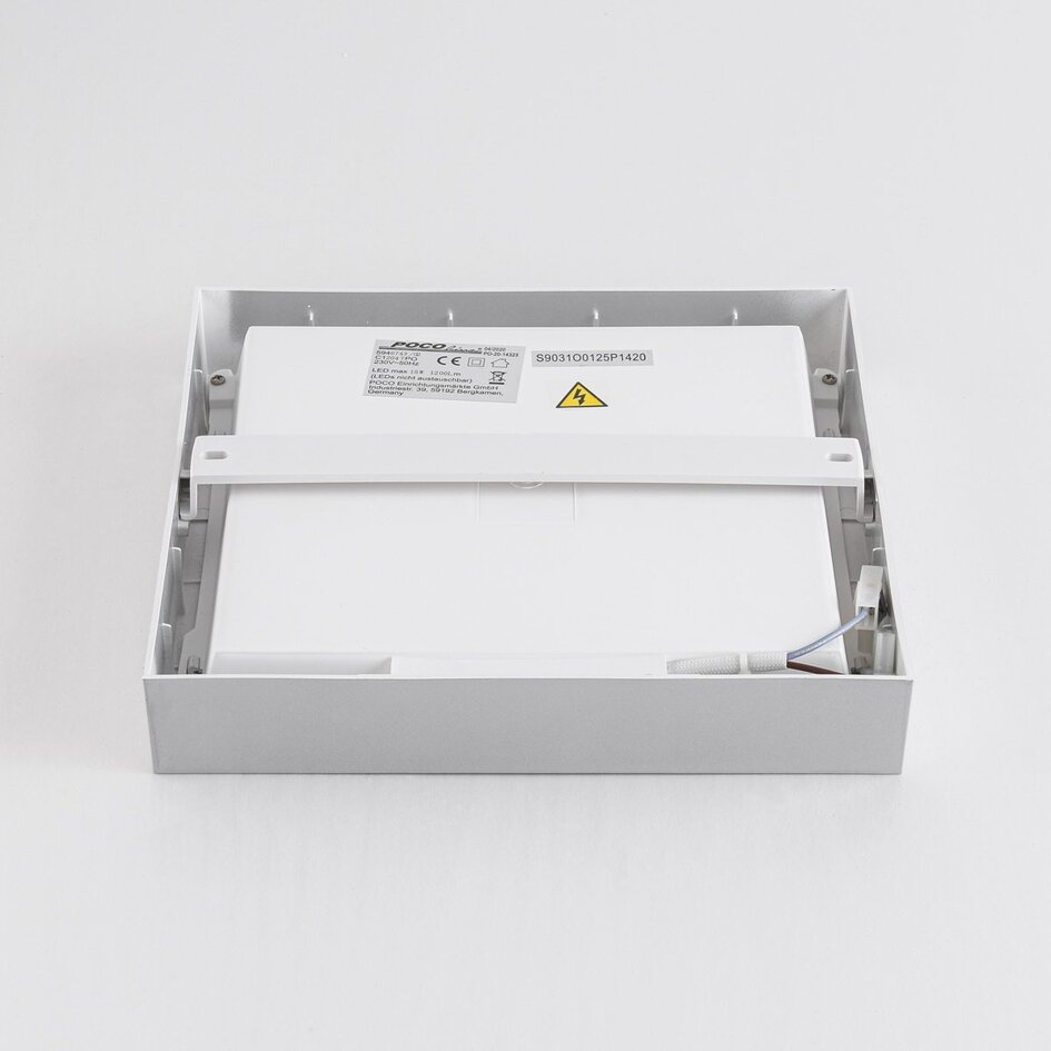 Vierkante plafondlamp met melkwitte kap en 3-staps dimbare LEDs - Joelle