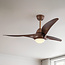 Ventilateur de plafond avec LED lumière réglable et effet bois foncé - Wieke