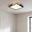 3-staps dimbare plafondlamp Meta - zwart met houten details