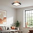 3-staps dimbare plafondlamp Meta - zwart met houten details