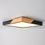3-staps dimbare plafondlamp Meta - zwart met houten details