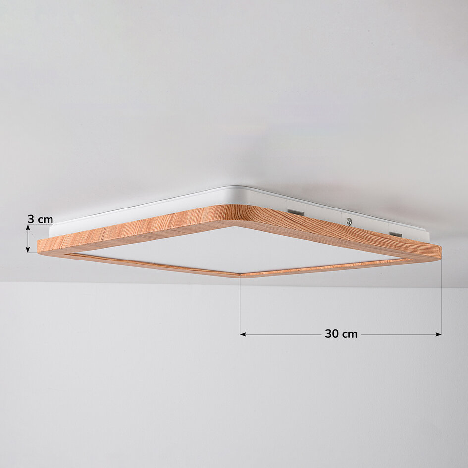 Plafonnier aspect bois à 3 niveaux de gradation - Emilie
