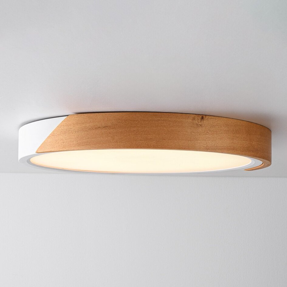 Plafondlamp dimbaar met houten detail - Jano