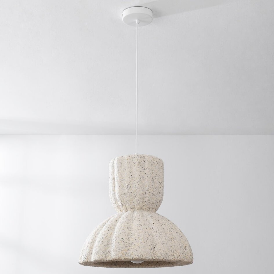 Lampe suspendue Wabi Sabi Soru avec effet pierre -  terrazzo beige