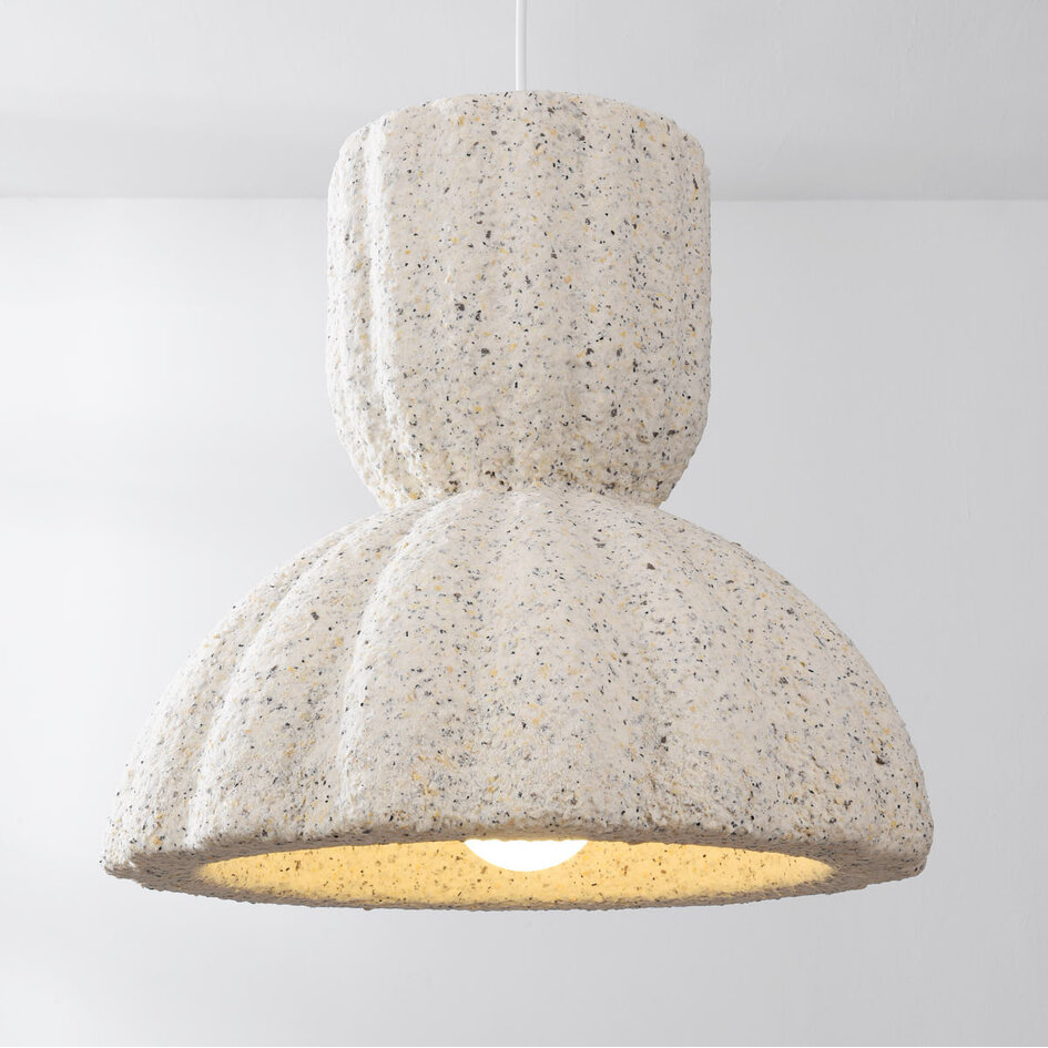 Lampe suspendue Wabi Sabi Soru avec effet pierre -  terrazzo beige