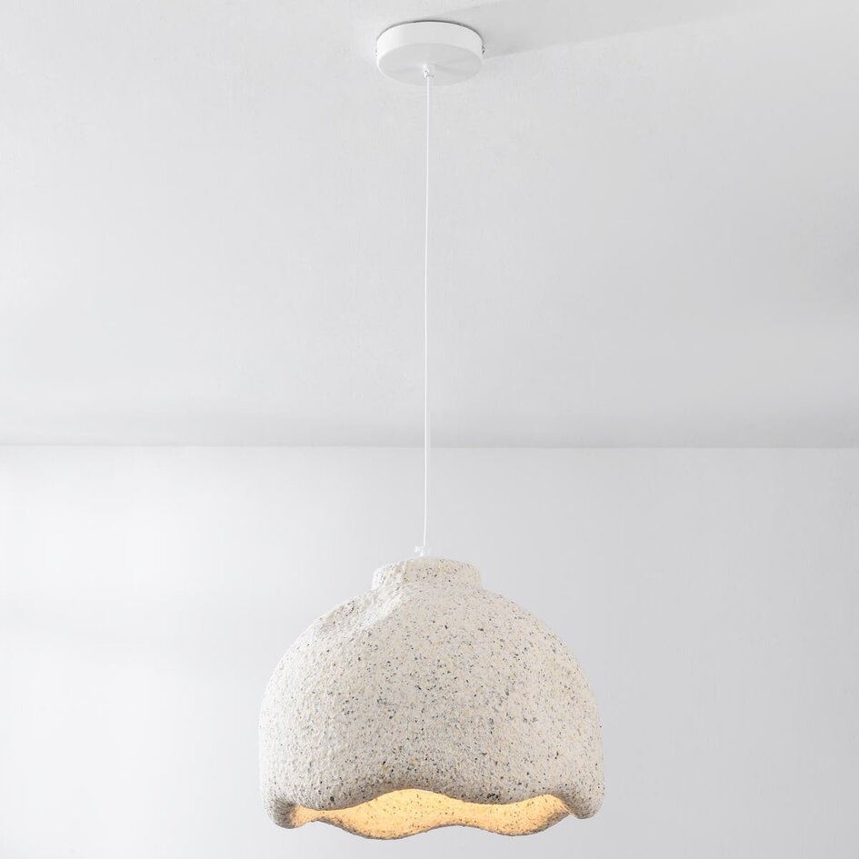 Lampe suspendue Wabi Sabi Iro avec effet pierre Ø35 cm - terrazzo beige