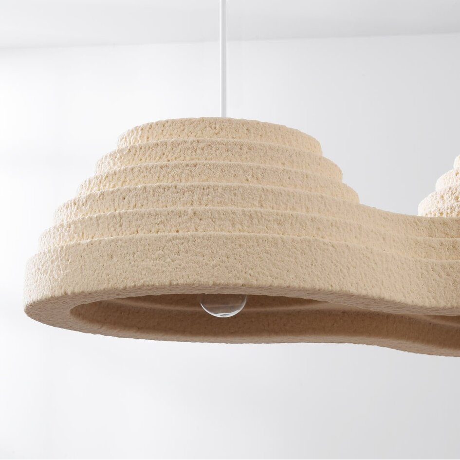 Lampe suspendue Wabi Sabi Jumo avec 2 points lumineux - beige sable