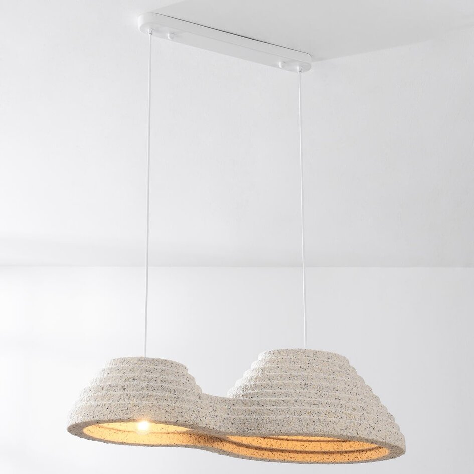 Wabi Sabi hanglamp Jumo met 2 lichtpunten 80 x 20 cm - terrazzo beige