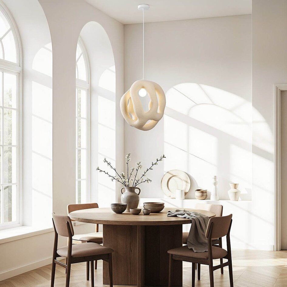 Lampe suspendue contemporaine Wabi Sabi Kaji 43 x 50 cm - beige sable