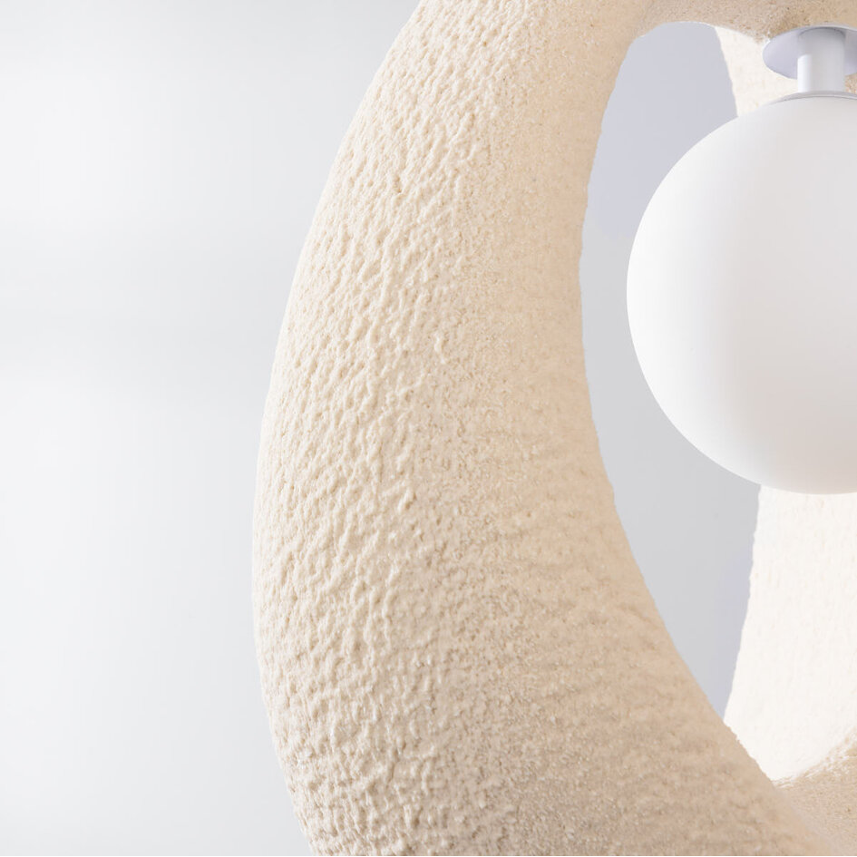 Eigentijdse Wabi Sabi hanglamp incl. G9 lichtbron Shio - zandbeige 38 x 42 cm