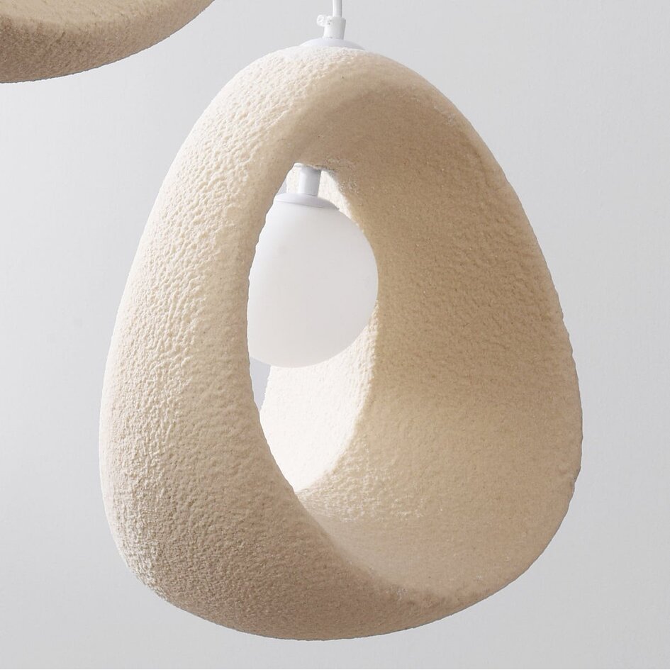 Wabi Sabi hanglamp Yoru met 3 lichtpunten incl. G9 lichtbron - zandbeige