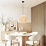 Lampe suspendue Japandi Ruskea - noir avec lin naturel
