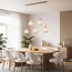 Japandi hanglamp Senji  – 5-lichts zandtaupe met linnen kappen