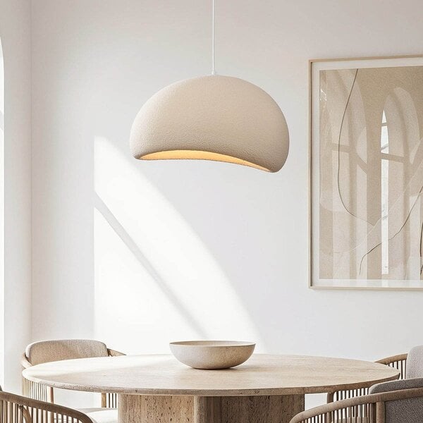 Wabi Sabi hanglamp Urban Stone met zandbeige steenmotief - 50 x 34 cm