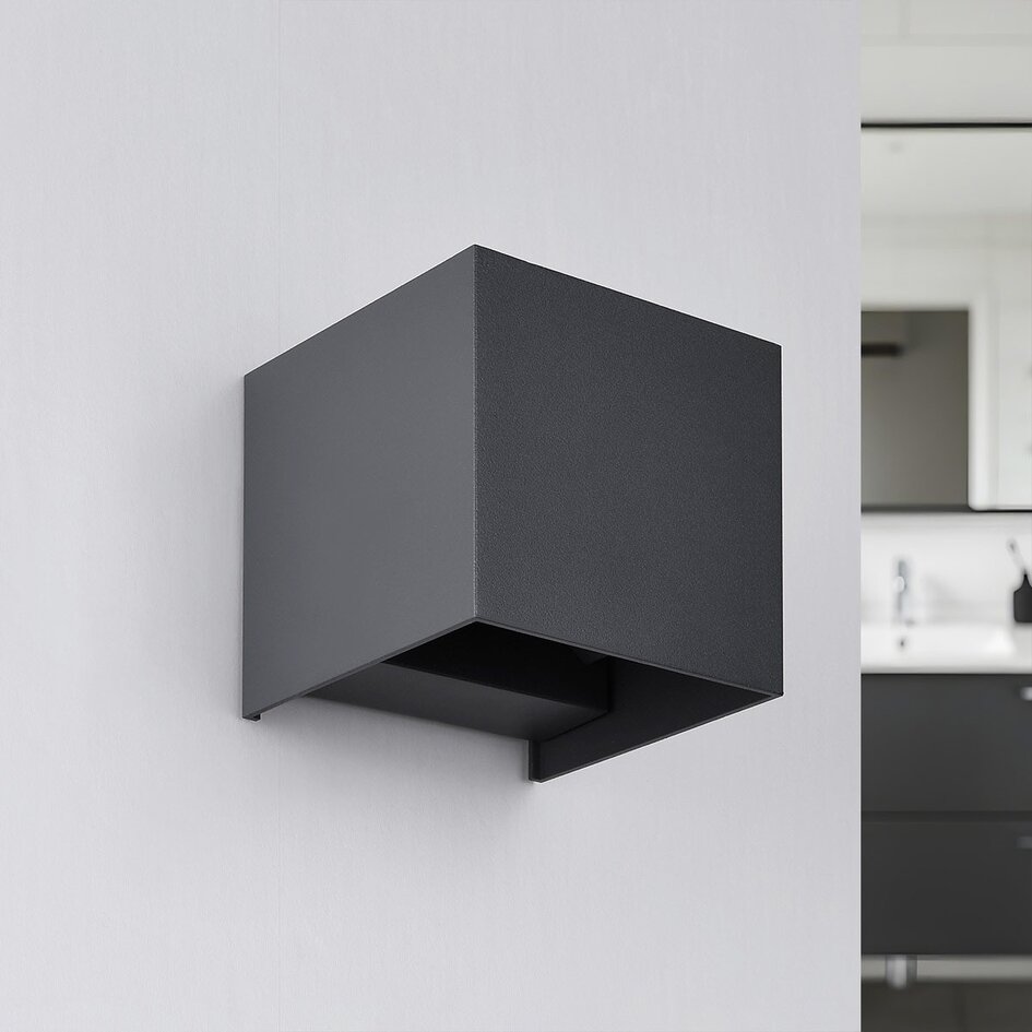 Lampe de salle de bain moderne Oliver avec clapets réglables - anthracite