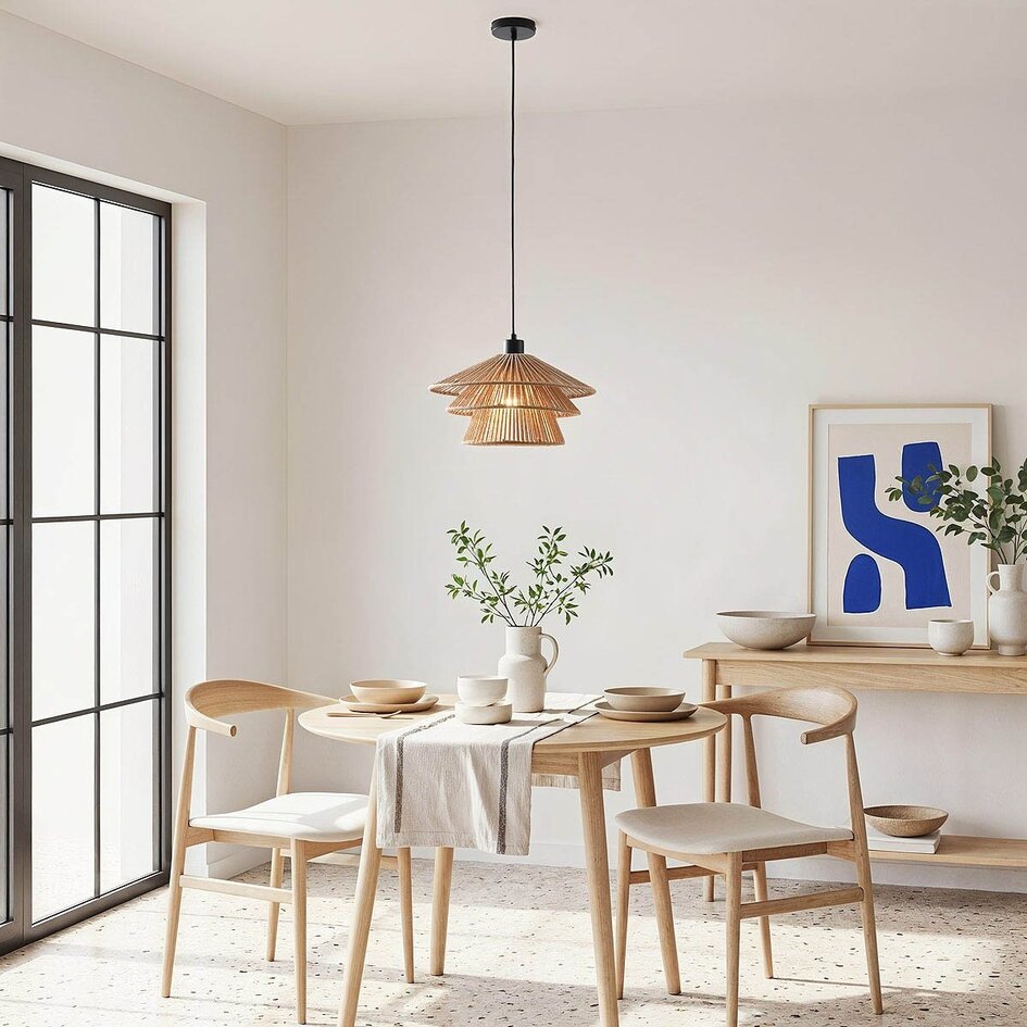 Natuurlijke hanglamp van handgevlochten touw - Tilia