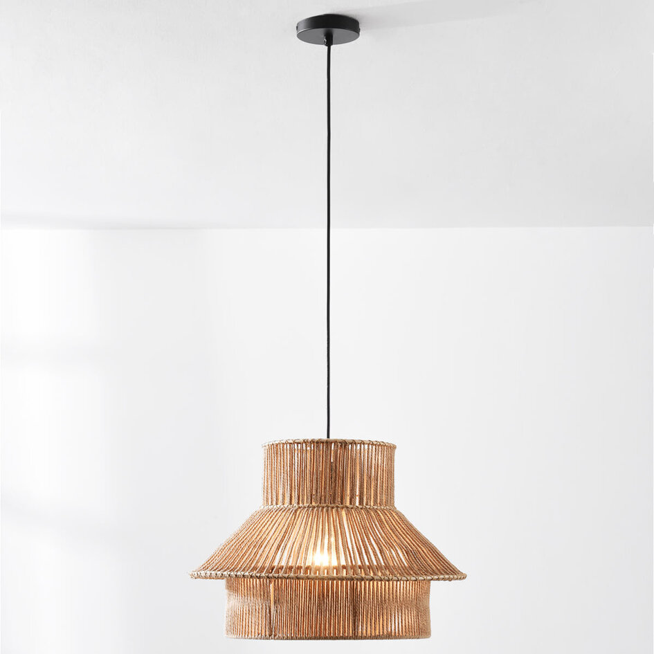 Boho hanglamp Ramea van natuurlijk jute touw