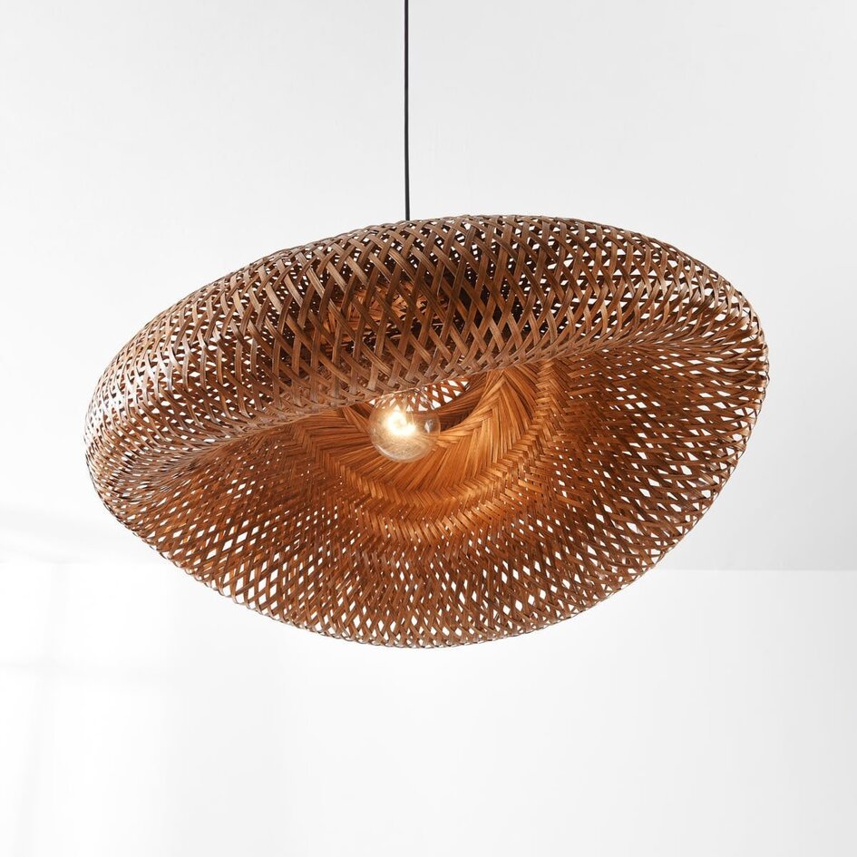 Lampe suspendue en bambou avec abat-jour tressé à la main Ø68 cm - Trama