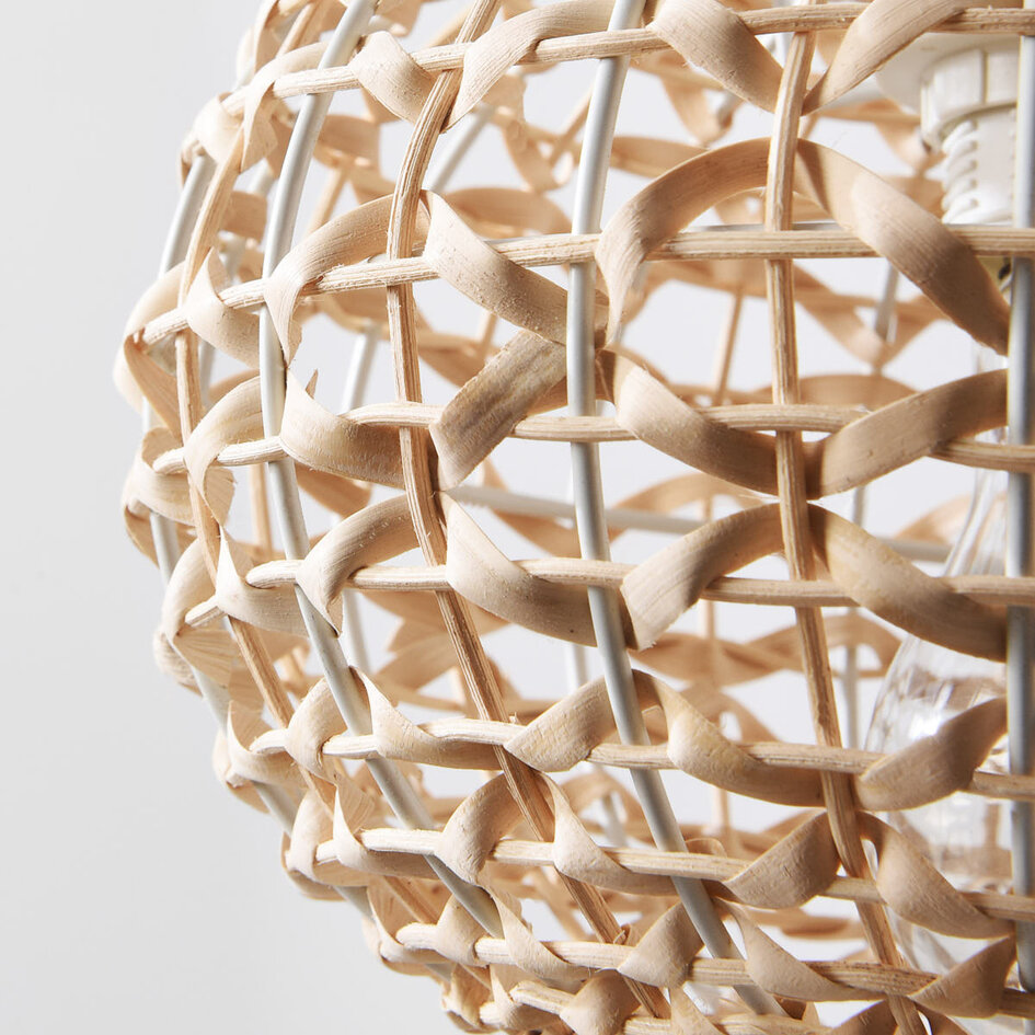 3-lichts rotan hanglamp Canaba met gevlochten design