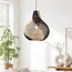 Lampe suspendue design en rotin - noir avec aspect naturel