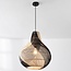 Lampe suspendue design en rotin - noir avec aspect naturel