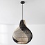 Lampe suspendue design en rotin - noir avec aspect naturel
