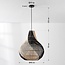 Lampe suspendue design en rotin - noir avec aspect naturel