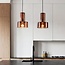 2-lichts hanglamp Talph - bruin glas