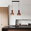 Hanglamp Talph met bruin glas, 2-lichts