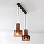 Lampe suspendue Talph avec verre brun, 2 lumières