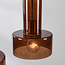 Hanglamp Talph met bruin glas, 2-lichts