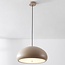 Lampe suspendue Luz en métal beige avec diffuseur blanc