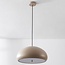 Lampe suspendue Luz en métal beige avec diffuseur blanc