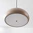 Lampe suspendue Luz en métal beige avec diffuseur blanc