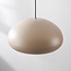 Lampe suspendue Luz en métal beige avec diffuseur blanc