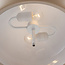 Lampe suspendue Luz en métal beige avec diffuseur blanc