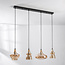 4-lichts hanglamp Maracas - zwart en amber glas