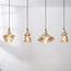 4-lichts hanglamp Maracas - zwart en amber glas