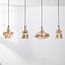 Suspension Maracas 4 lumières - noir et verre ambré