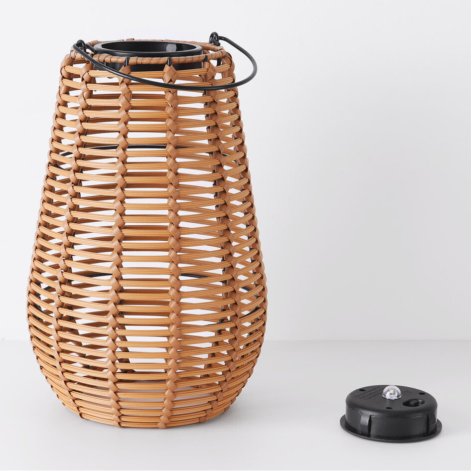 Lampe de table solaire Suya en rotin