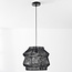 Boho hanglamp Noru met gevlochten kap - zwart