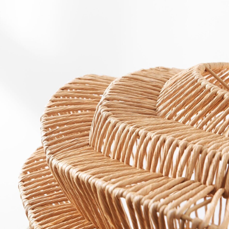 Design hanglamp Kanso van natuurlijk gevlochten papier