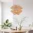 Rotan hanglamp Leru met golvende, handgevlochten kap in naturel kleur