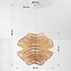 Lampe suspendue en rotin Leru avec abat-jour ondulé en couleur naturelle