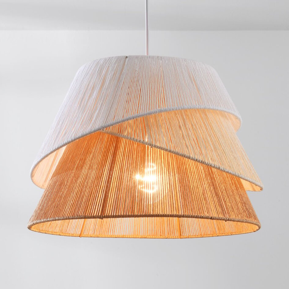 Hanglamp Toku met lagen van gevlochten papier in natuurlijke tinten